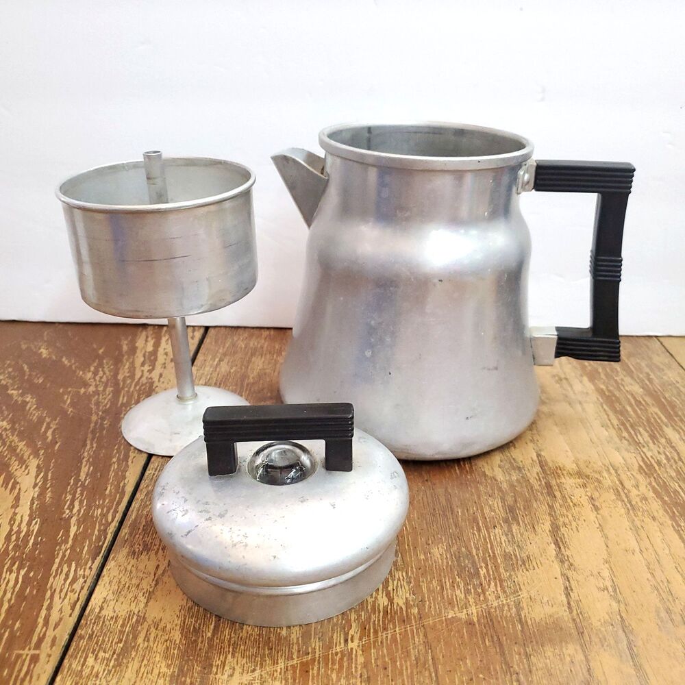 Vintage Wear-Ever 3006 Aluminum Stove Top Coffee Percolator Pot 6 Cup Made USA